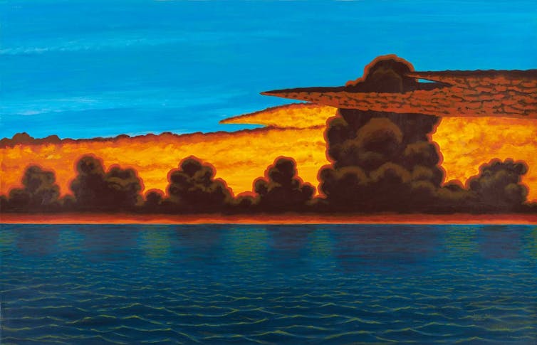 Lidlid, a painting of clouds across the sea, by Segar Passi