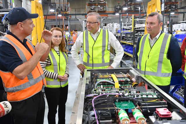 Anthony Albanese and Richard Marles at the Tritium factory