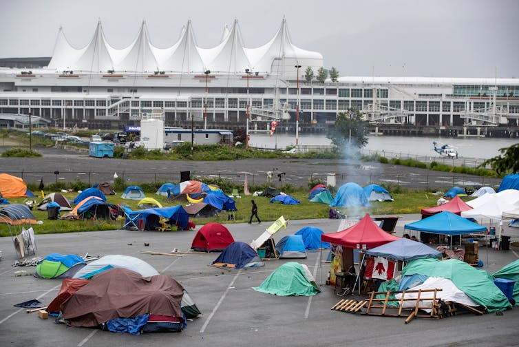 Tents set up outdoors.