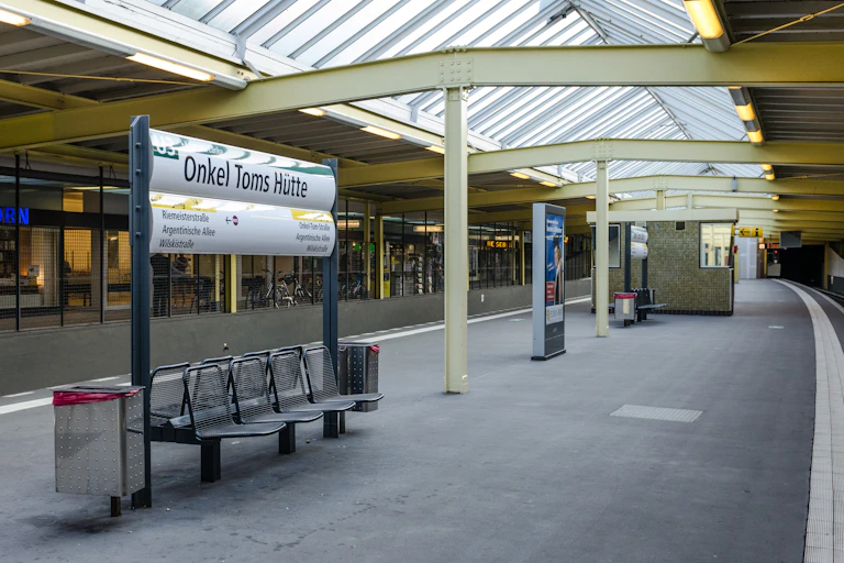 A subway platform.