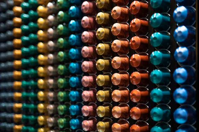 Image of capsules used by Nespresso machines.