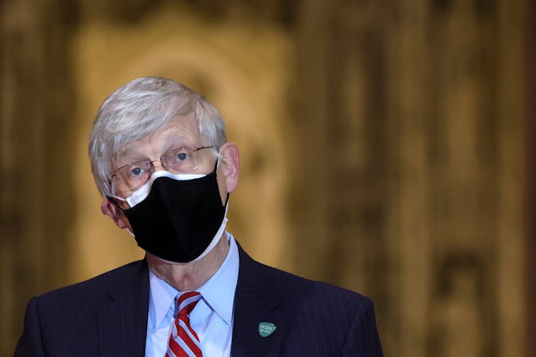 National Institutes of Health director Dr. Francis Collins addresses faith leaders at an event in Washington, D.C.