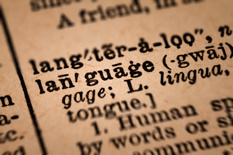 Old English dictionary definition of language.