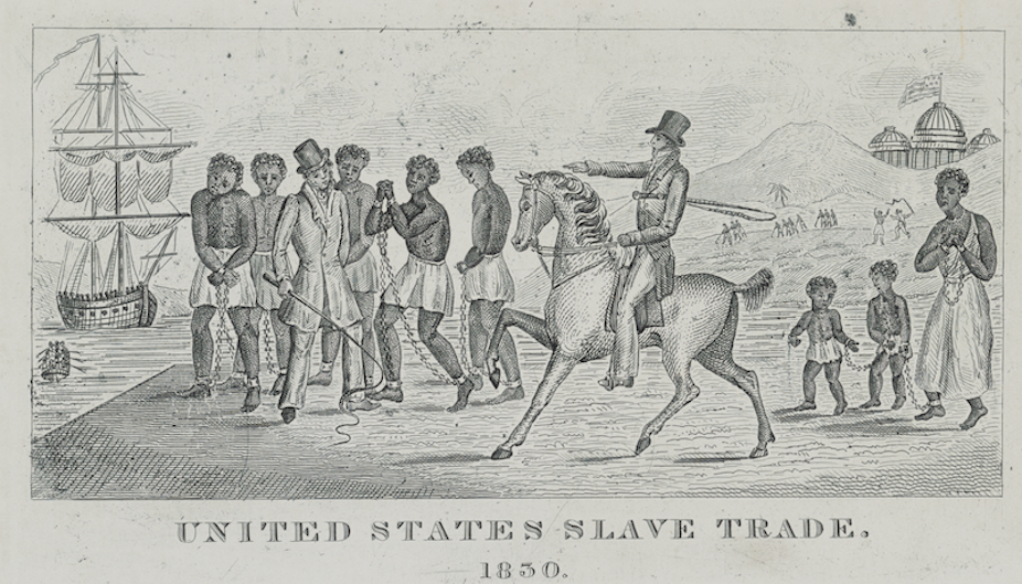 Slaves in 1830 Washington, D.C., overlooked by the US Capitol.