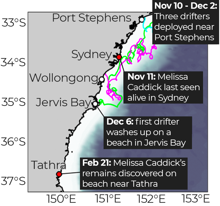 Map showing the routes three 