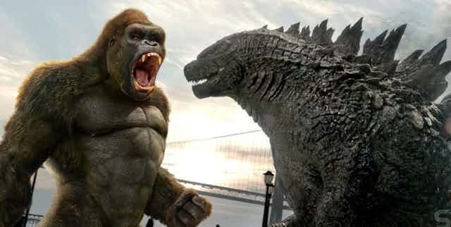 King Kong roars at Godzilla