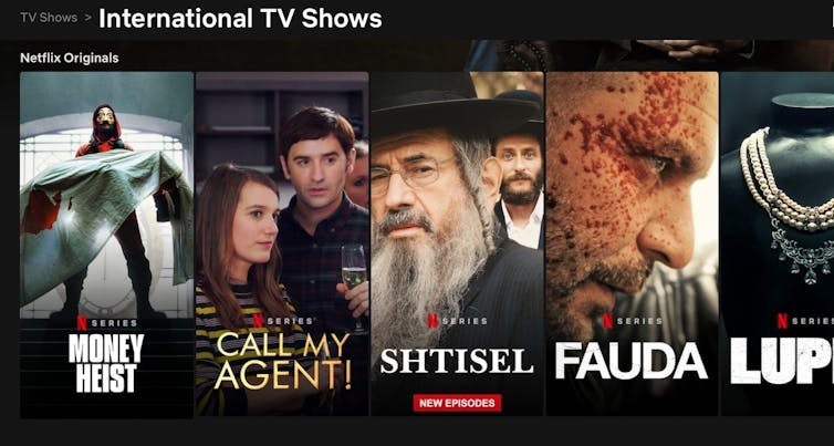 Screenshot of Netflix homepage