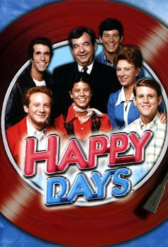 Cartaz com o elenco de 'Happy Days'