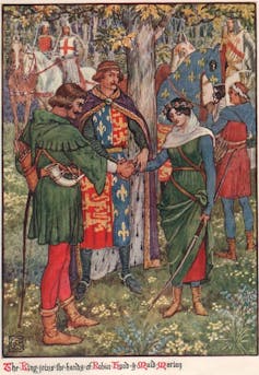 Illustration du roman de Henry Gilbert, Robin Hood and the Men of the Greenwood (1912)