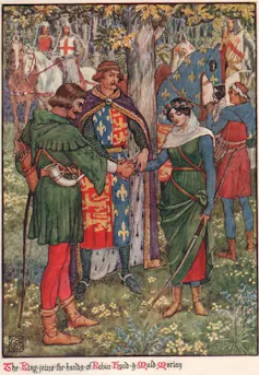 Illustration du roman de Henry Gilbert, Robin Hood and the Men of the Greenwood (1912)