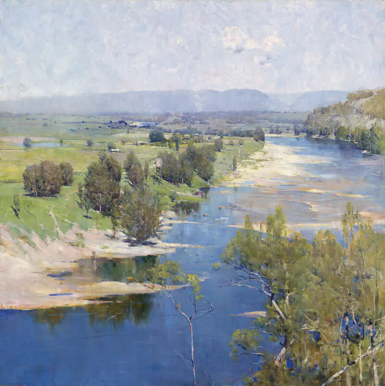 A brilliant blue river.