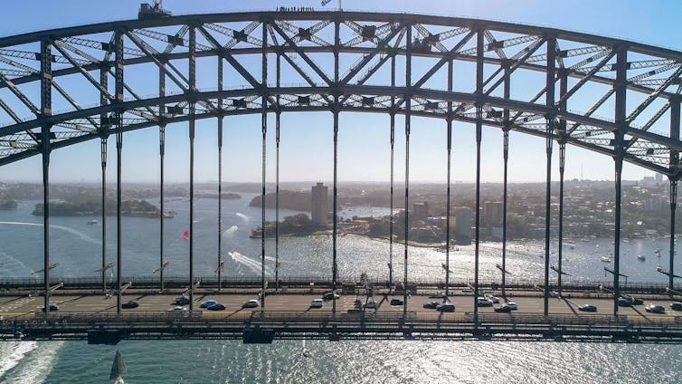 cars driving across Sydney Harbour Bridge