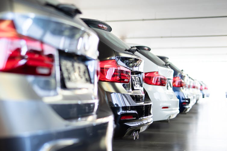 row of new cars