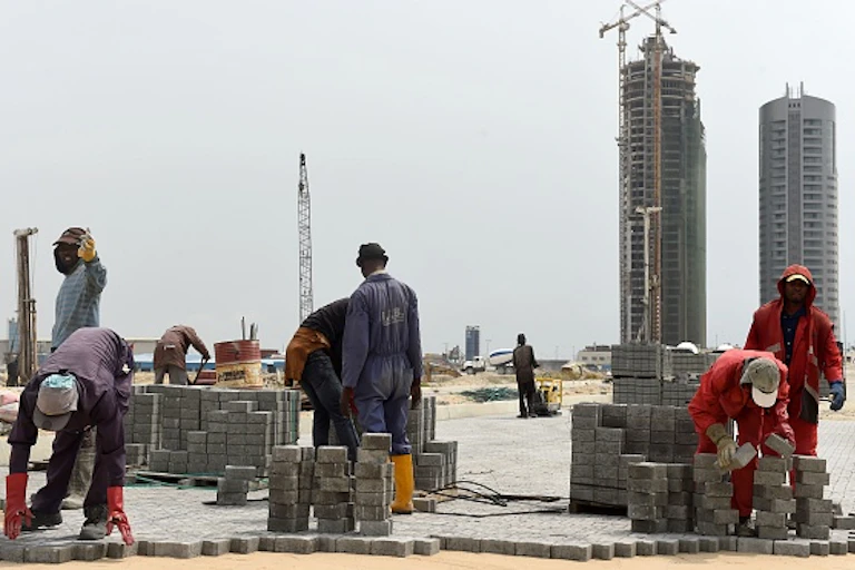 Workers at a construction site