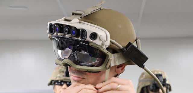 Soldier wearing HoloLens
