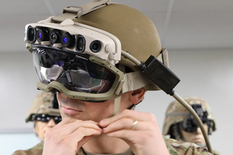 Soldier wearing HoloLens