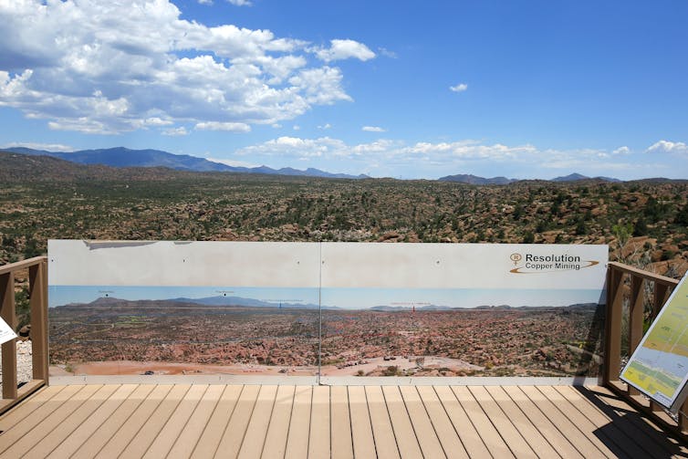 A sign for the Resolution Copper Mine