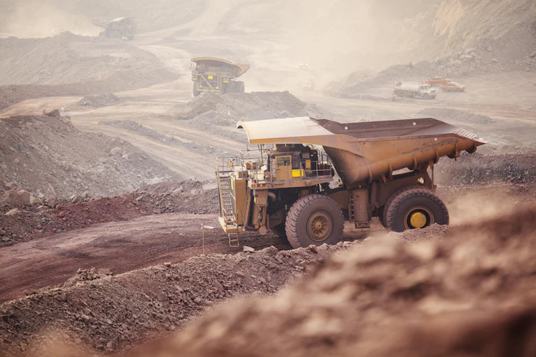 A copper mining dump truck