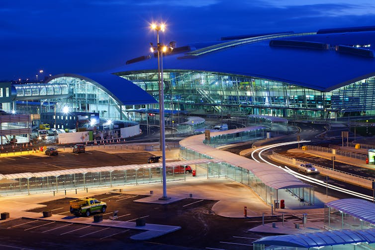Dublin Airport Terminal 2 at night