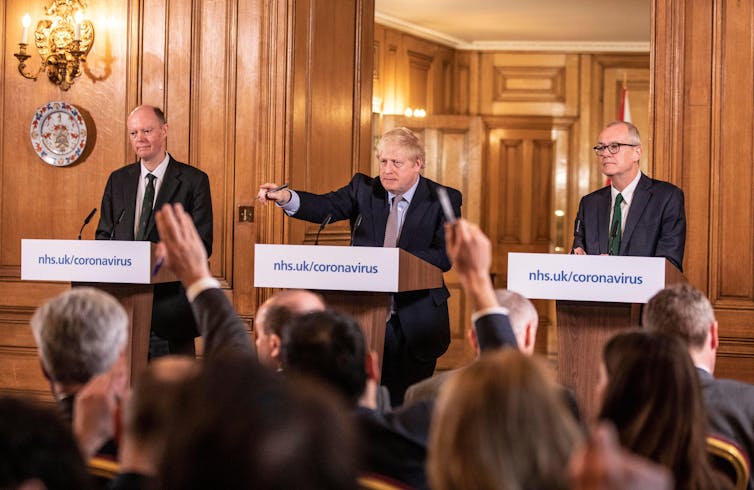 Boris Johnson holds a coronavirus briefing.