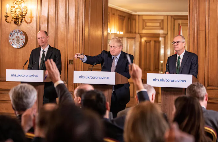 Boris Johnson holds a coronavirus briefing.
