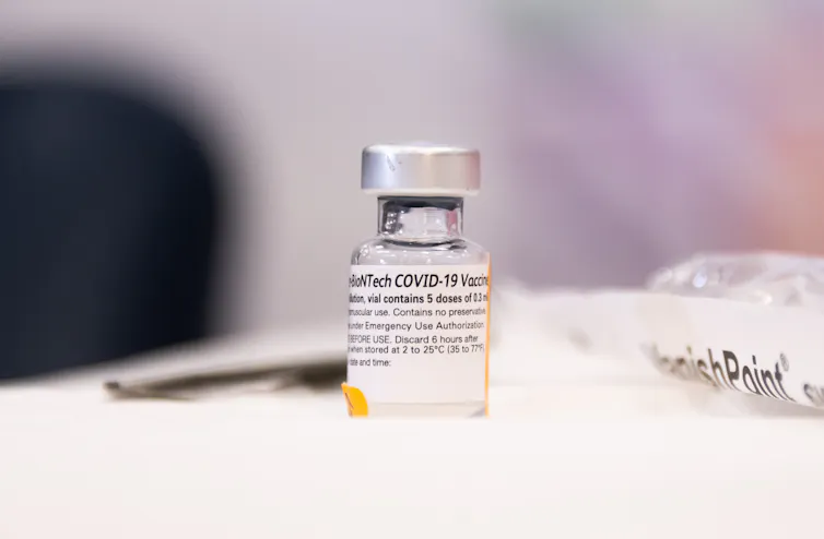 A vial of the Pfizer-BioNTech vaccine.