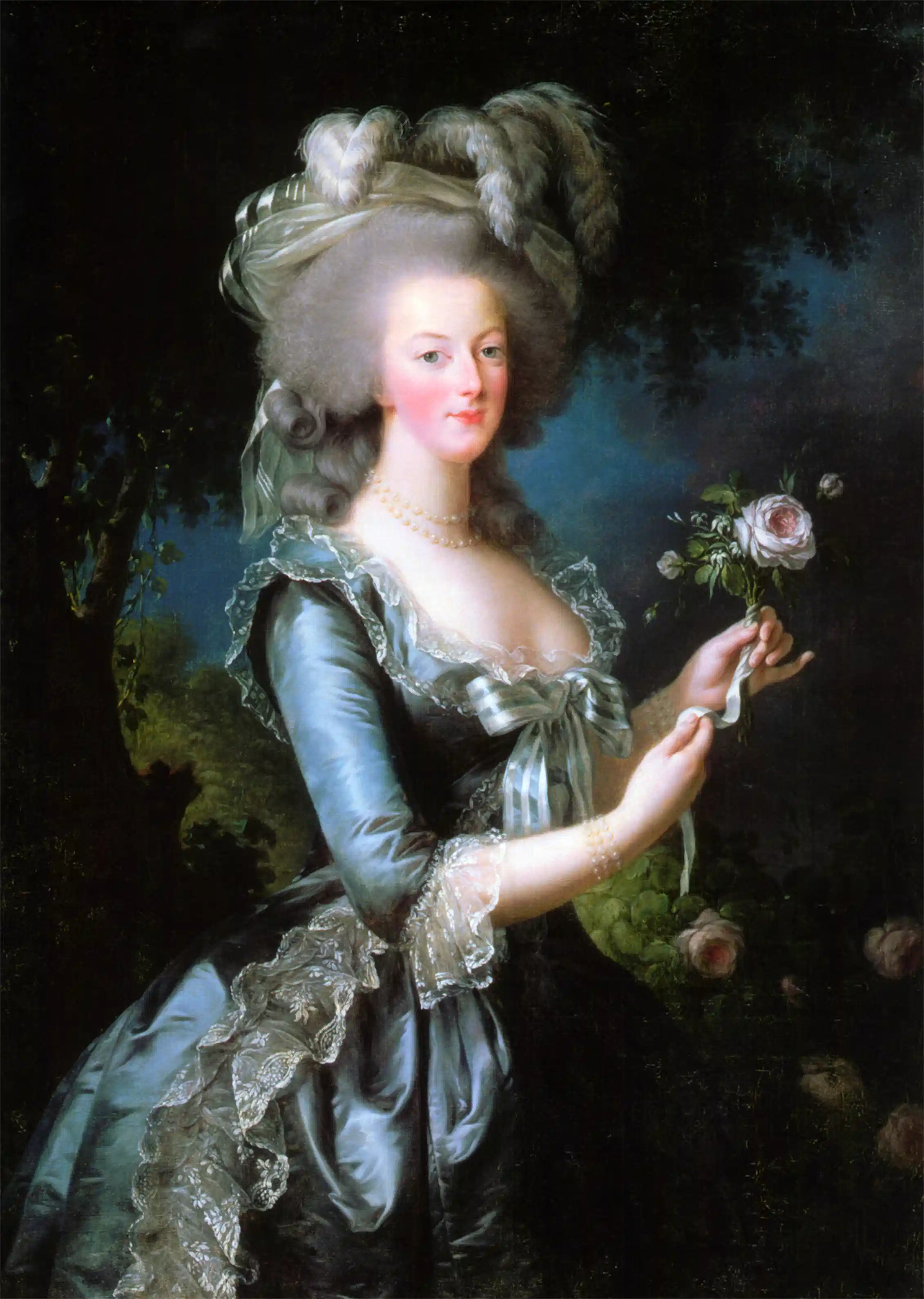 Maria Antonieta retratada por Élisabeth Louise Vigée Le Brun en 1783. Wikimedia Commons