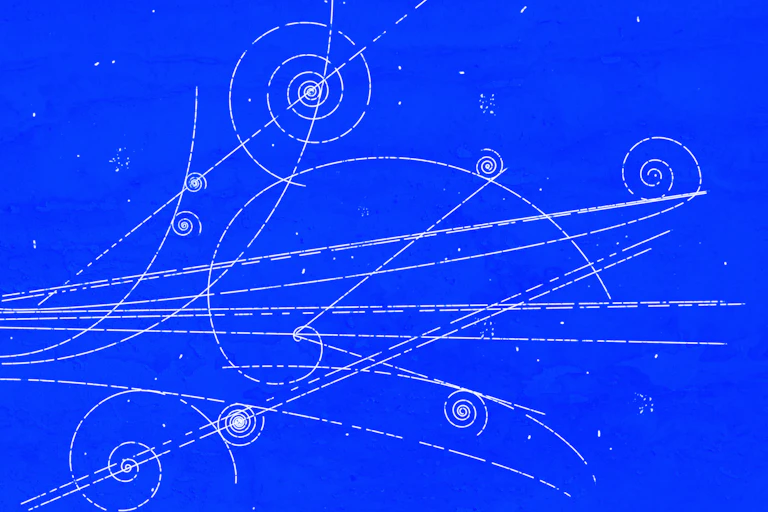 Lines depicting the motion of particles.