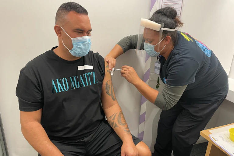 Person being vaccinated