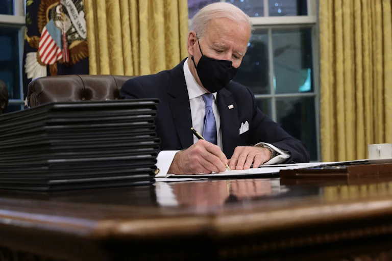 Joe Biden at the White House, 20 January 2021.