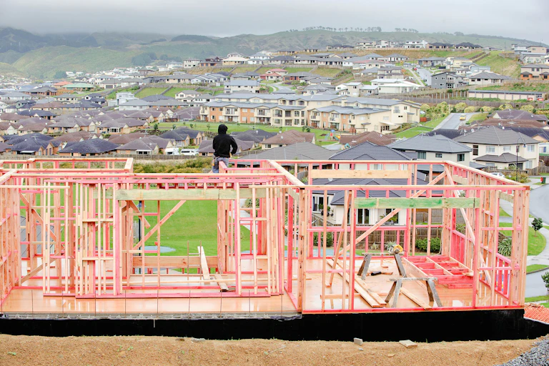 New house being build in suburbs