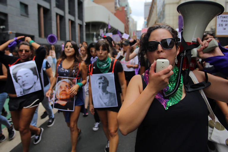 Women marching for gender equality in Sydney.