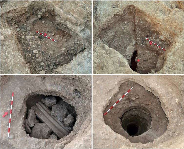 Excavations of a well.
