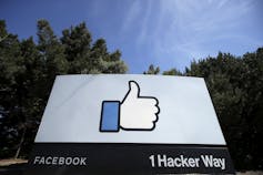 Facebook 'like' sign.