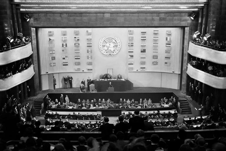 Ouverture de la troisième assemblée des Nations unies le 22 septembre 1948 au Palais de Chaillot, à Paris