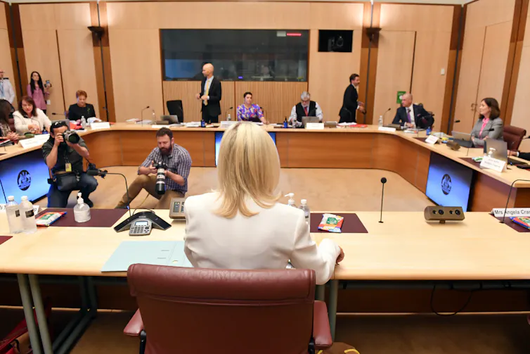 Christine Holgate this week before the Senate inquiry into her being forced to resign as Australia Post's chief executive for giving Cartier watches to four managers who secured a A$225 million investment for the organisation.