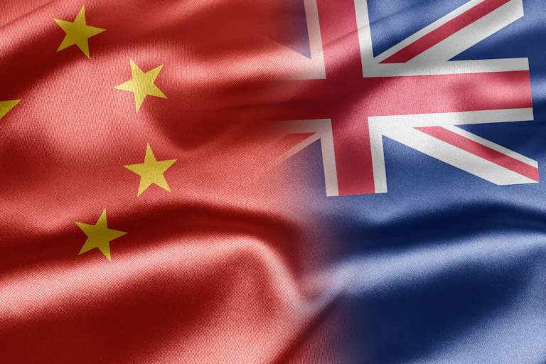 Chinese and New Zealand flags