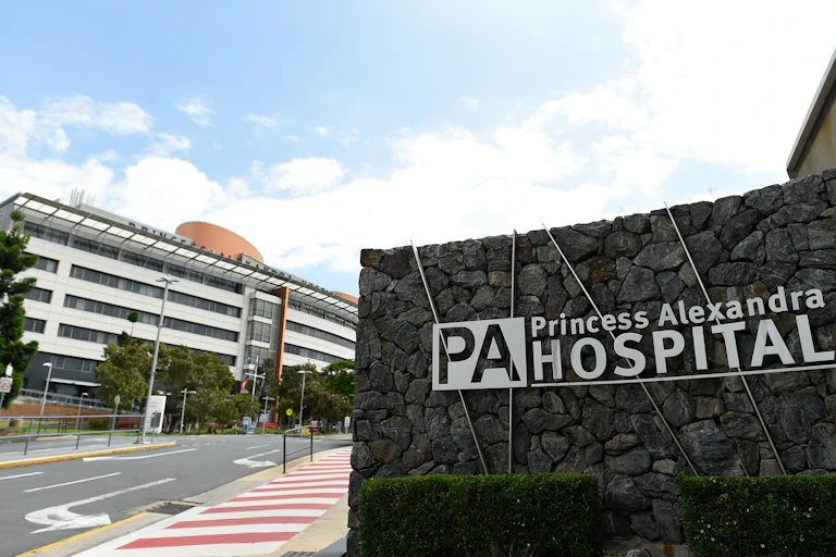 A general view outside Princess Alexandra Hospital, Brisbane.