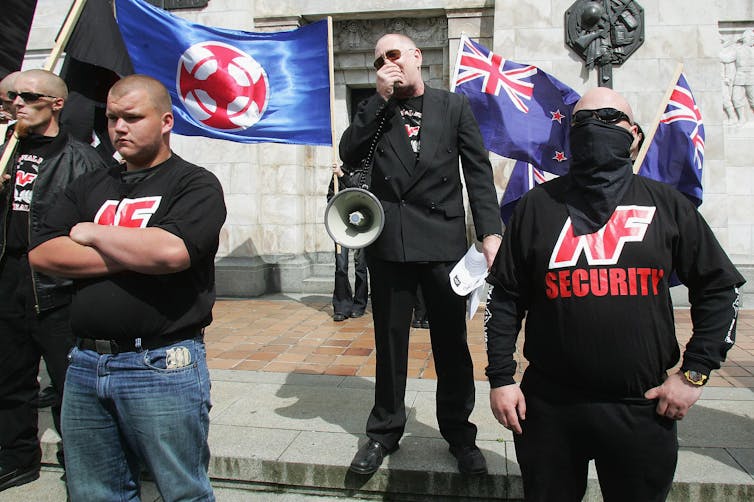 National Front members at a rally