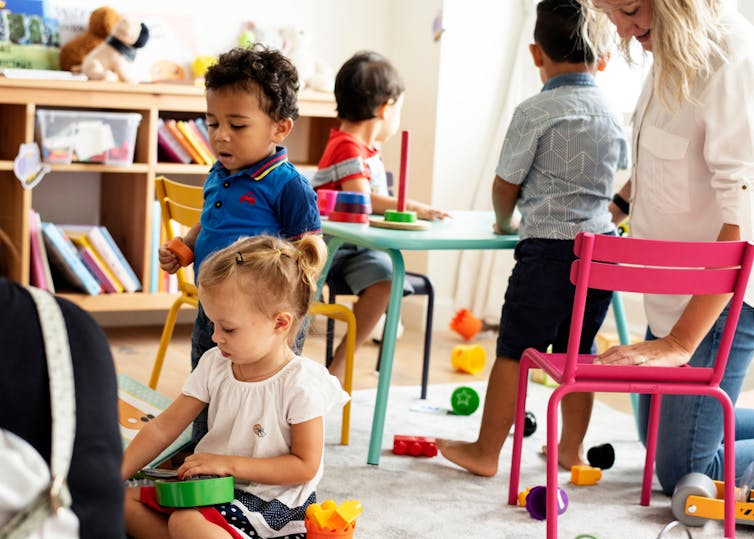 Children at a childcare facility