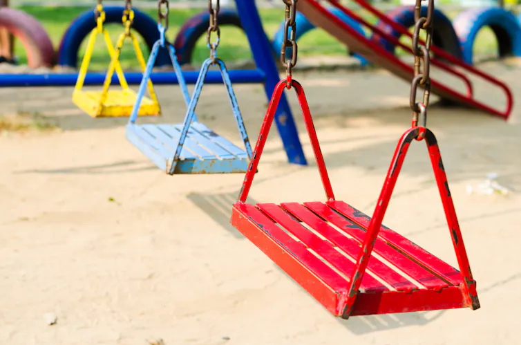Painted swings.