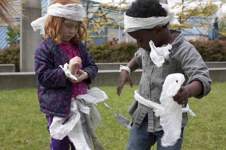 Two children playing.