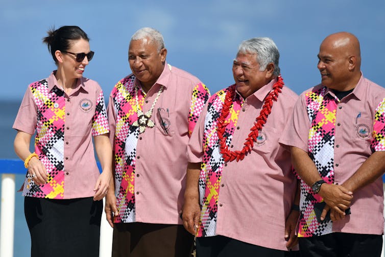 Pacific leaders in a line