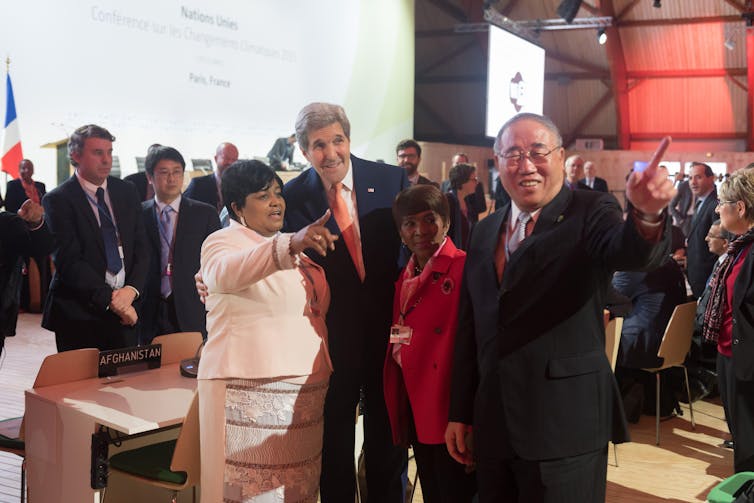 A room of national delegates at the UN climate summit in Paris.