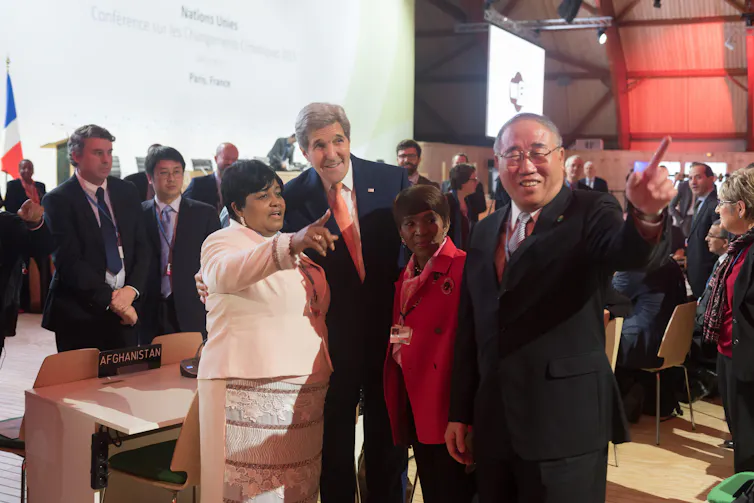 A room of national delegates at the UN climate summit in Paris.