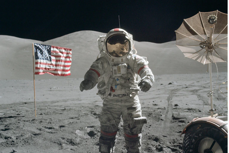 Eugene Cernan on the Moon