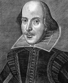 An etching of William Shakespeare.