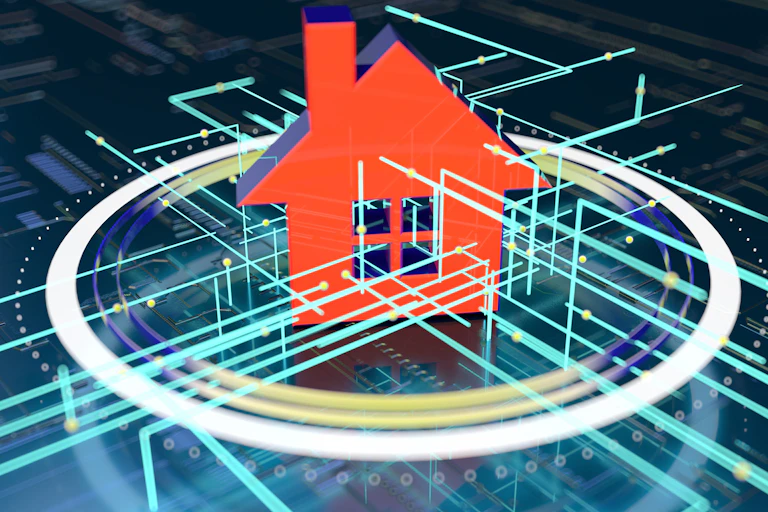 Depiction of a house being turned into an NFT