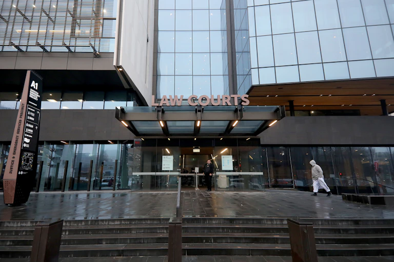 outside of court building