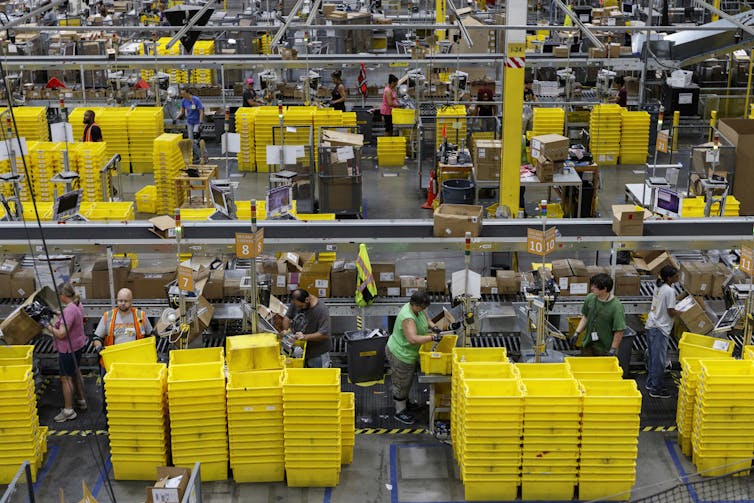 Inside an Amazon fulfilment centre in Chattanooga, Tennessee, August 2017.